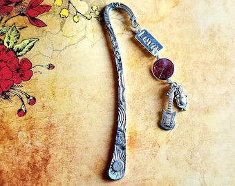 Peace Love Music Alloy Bookmark, Friendship Gift