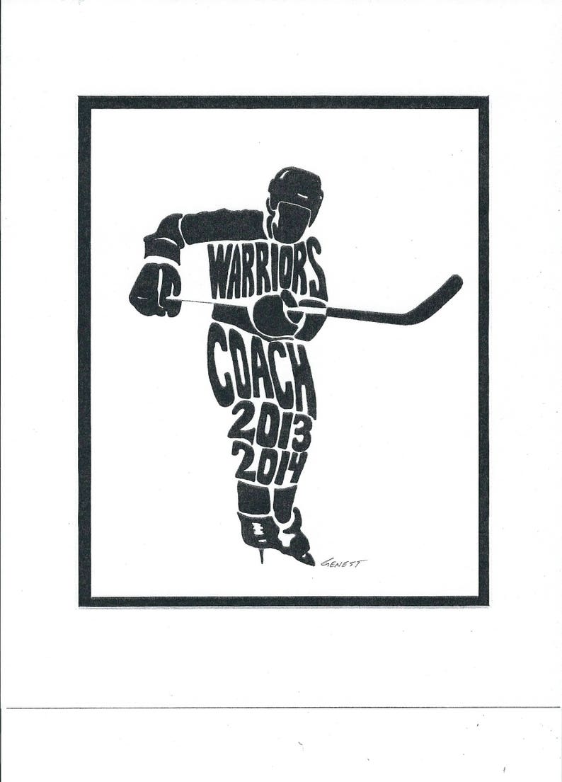 Personalized Sport Figure Hockey Coach/name/team/dates Gift Etsy
