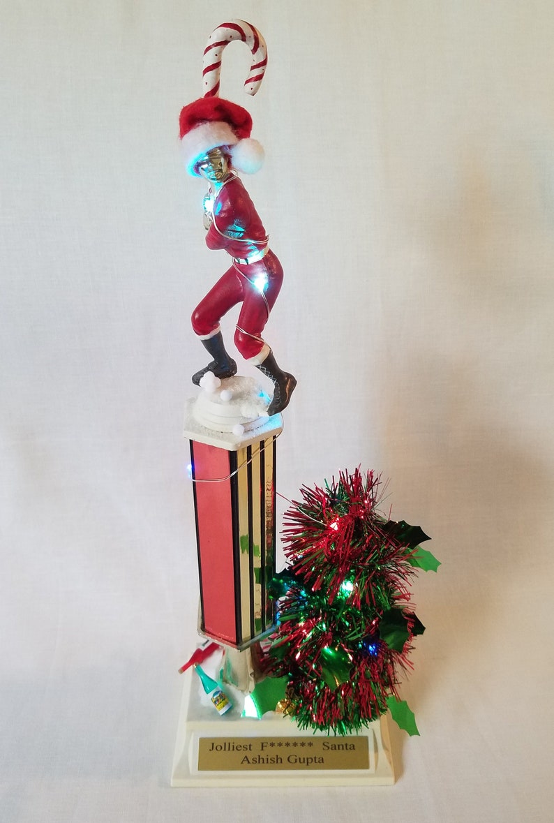 Custom Art Trophy Upcycled & Repurposed Nostalgic Prizes Extra Fancy