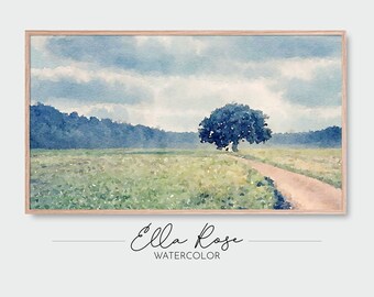 Samsung Frame TV Art | Country Road | Country Landscape Art | Frame TV Art Fall | Digital Watercolor Art | Frame TV Painting