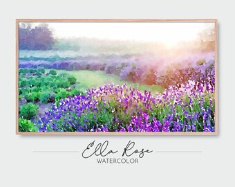 Samsung Frame TV Art | paysager des champs de lavande | Frame TV Art Chute | | d’art numérique à l’aquarelle Frame TV Art Floral | Aquarelle florale