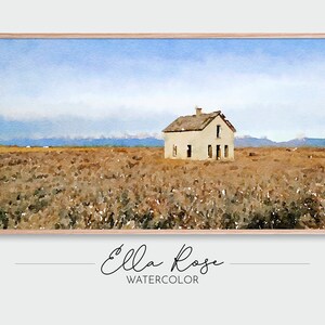 Samsung Frame TV Art | House on the Prairie | Colorado Prairie Landscape Art | Frame TV Art | Digital Watercolor Art | Frame TV Painting