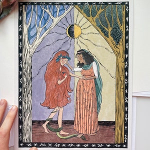 9x12 Illustration Print -NEW* (Florentine Tones) |  Based on "Mary Comforts Eve"