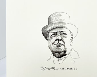 Winston Churchill Print / Penna & Ink Illustrazione