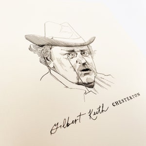 G. K. Chesterton Print Pen & Ink Illustration image 3