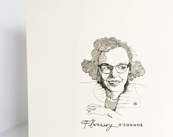 Flannery O'Connor Print | Pen & Ink Illustration