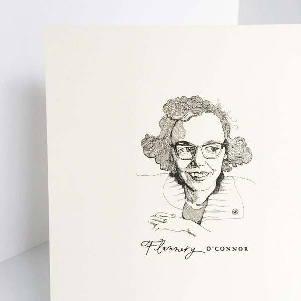 Flannery O'Connor Print | Pen & Ink Illustration