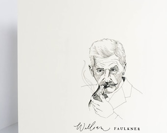 William Faulkner Print | Pen & Ink Illustration