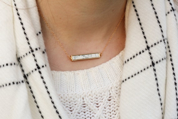 Marble bar necklace deals