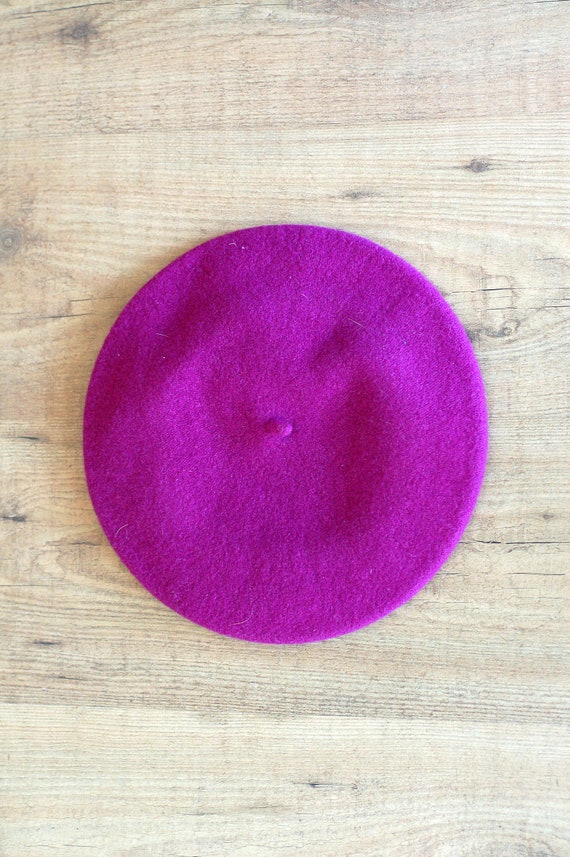 Purple woolen beret