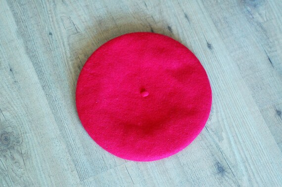 Red woolen beret