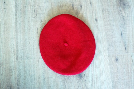 Red beret with cap