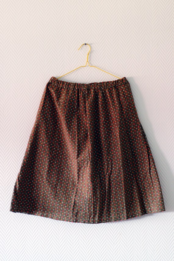 Midi floral cotton skirt