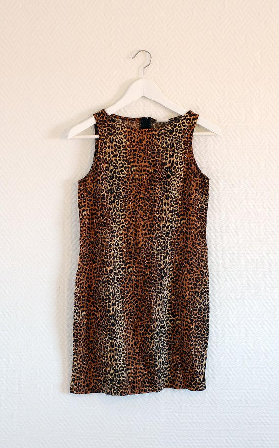90s leopard print mini dress
