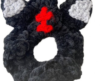 Litten Pokémon sun and moon inspired crocheted scrunchie