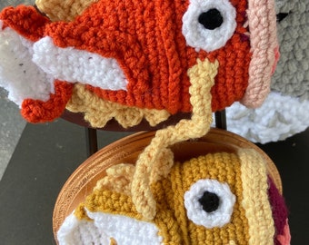 Magikarp trophy fish plaque crocheted wall art