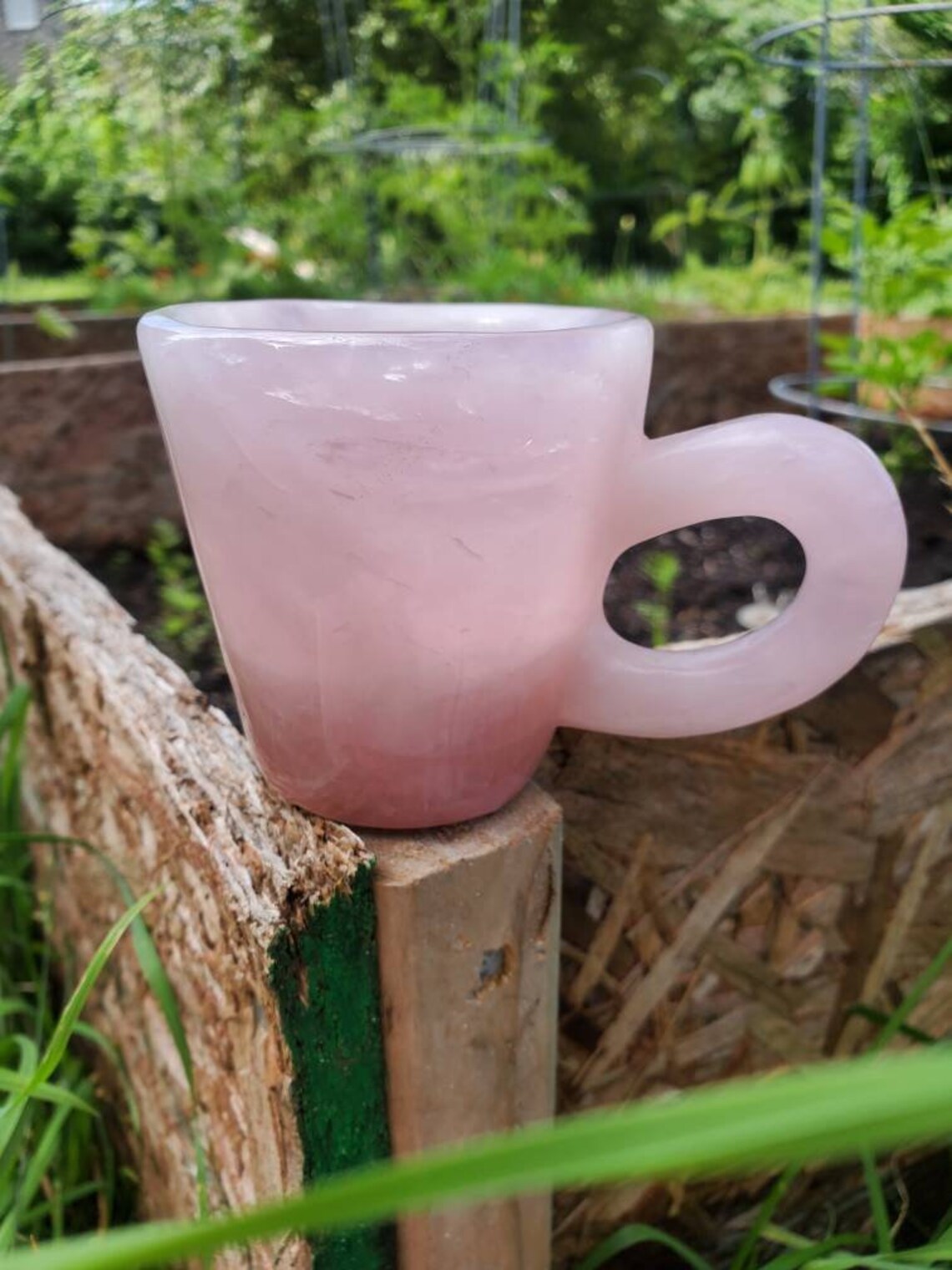 Rose Quartz cup Crystal Tea Cup Rose Quartz Spoon Rose Etsy