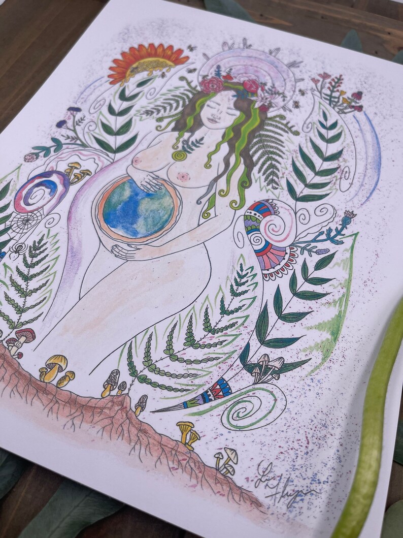 Mother Nature Watercolor Art Print - Etsy