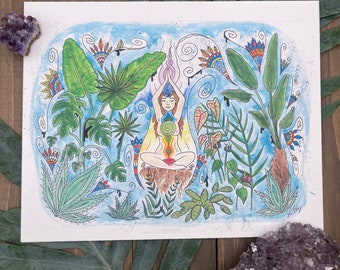 Tropical Plant Chakra Healing Art Print