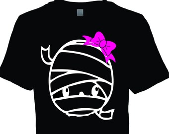 Mummy face with bow