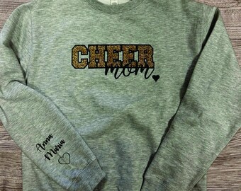 Sports Mom Glitter Sweatshirt with names