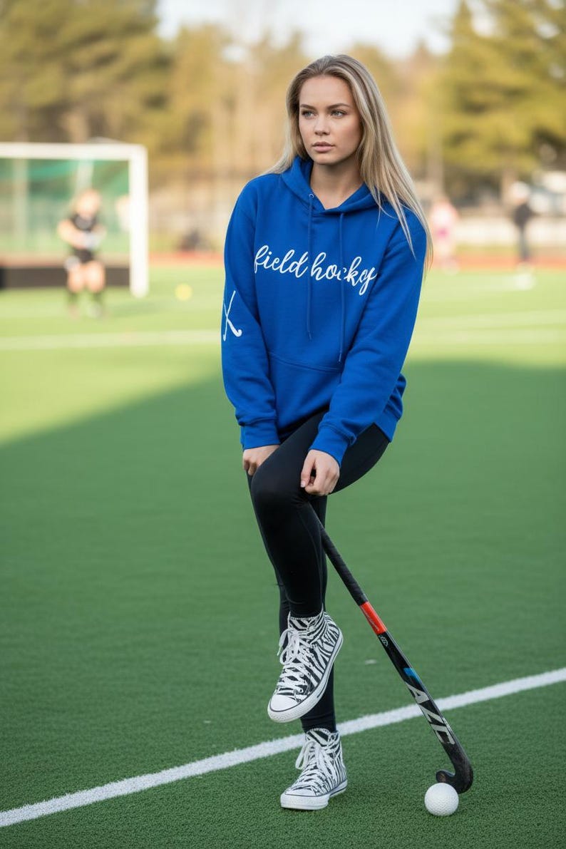 Field Hockey Hoodie with Crossed Sticks image 2