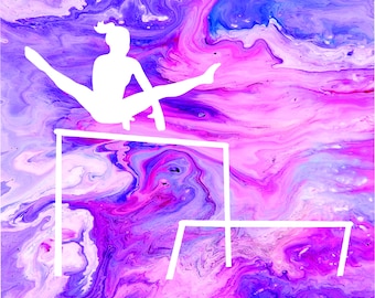 Gymnastics Wall Art Set of 3: Quote and 2 Gymnast images