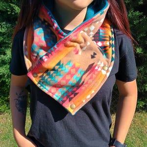Fleece Cowl Scarf, Western Snap Neck Warmer/fashion scarves