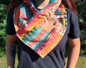 Fleece Cowl Scarf, Western Snap Neck Warmer/fashion scarves