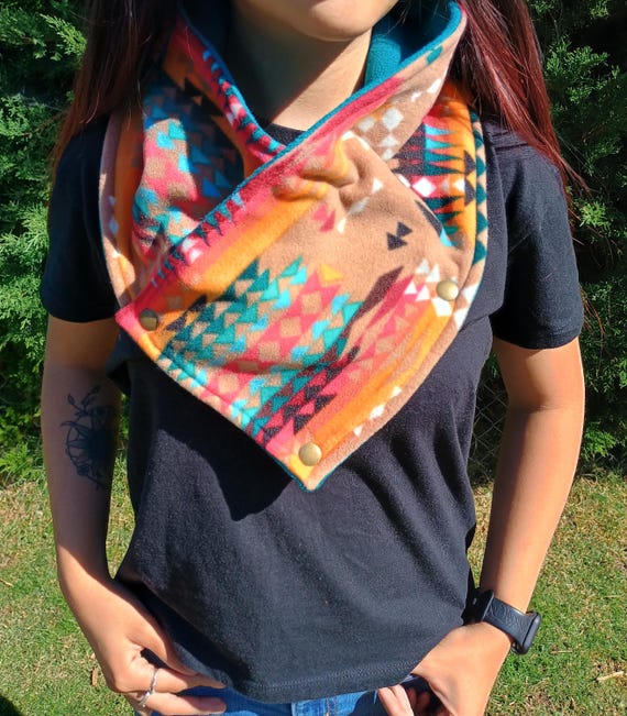 Fleece Cowl Scarf, Western Snap Neck Warmer/fashion scarves
