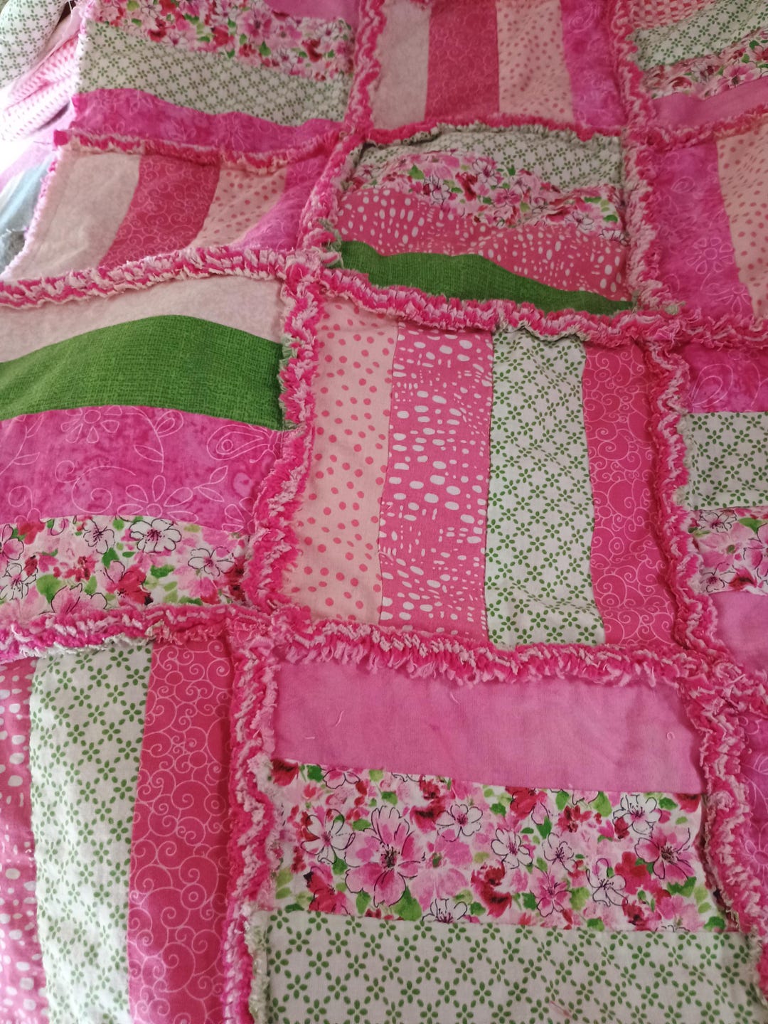 Pink Rag Quilts Pink Rag Quilt/throw/50