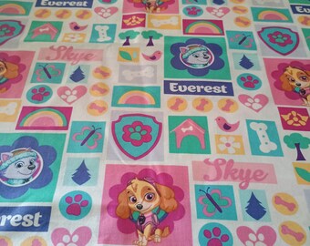 Remnant paw patrol cotton fabric/30" x 43"/sewing/quilting/material