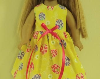 18" lady bug doll dress