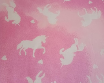 Pink unicorn cotton fabric/sewing/quilting/material