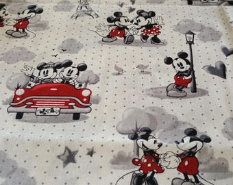Tela de algodón de Mickey y Minnie Mouse para coser o acolchar