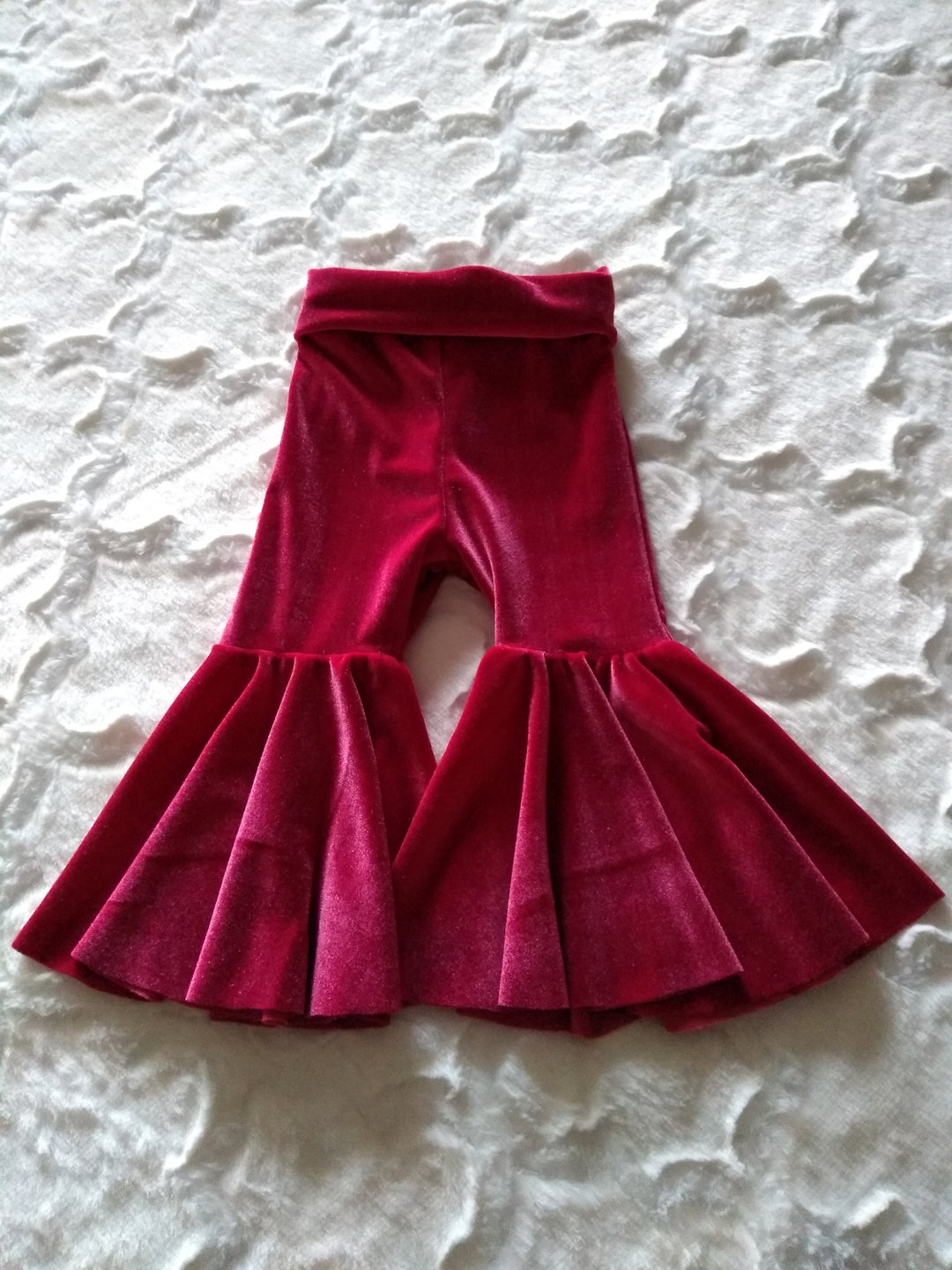 Baby Bell Bottoms/l Berry Velvet Bell Bottoms/girls Bell Etsy