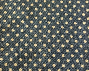 Remnant Denim white dot cotton fabric/jeans/sewing/material/35" x 57"