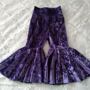 Baby Bell Bottoms/Purple Velvet Bell Bottoms/Girls bell bottoms/bell bottoms