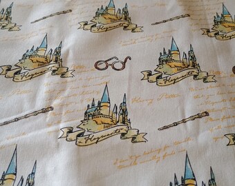 Tela de algodón de Hogwarts de retazos / costura / material / acolchado / Harry Potter