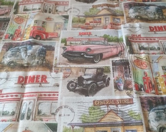 Diner/general store cotton fabric/sewing/quilting