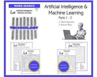 Artificial Intelligence Machine Learning Word Search Parts 1-2
