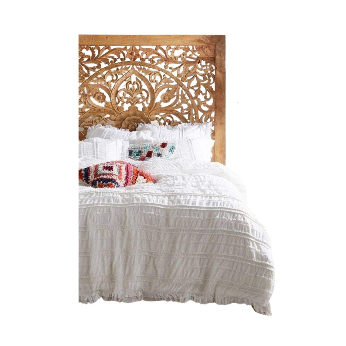 Moroccan Bed Frame Hand Carved Wood Filigree Etsy