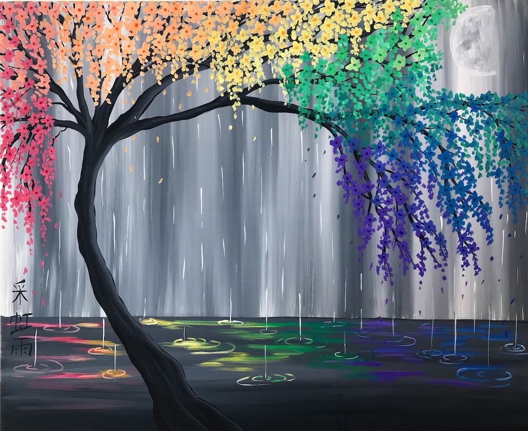 Rainbow Cherry Blossom Tree - Etsy