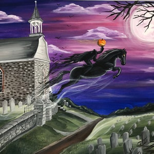 Headless HOrseman OF SLeepy Hollow Painting.