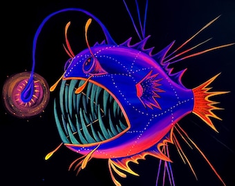 Anglerfish black light painting