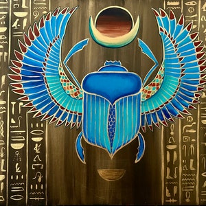 Egyptian scarab beetle art