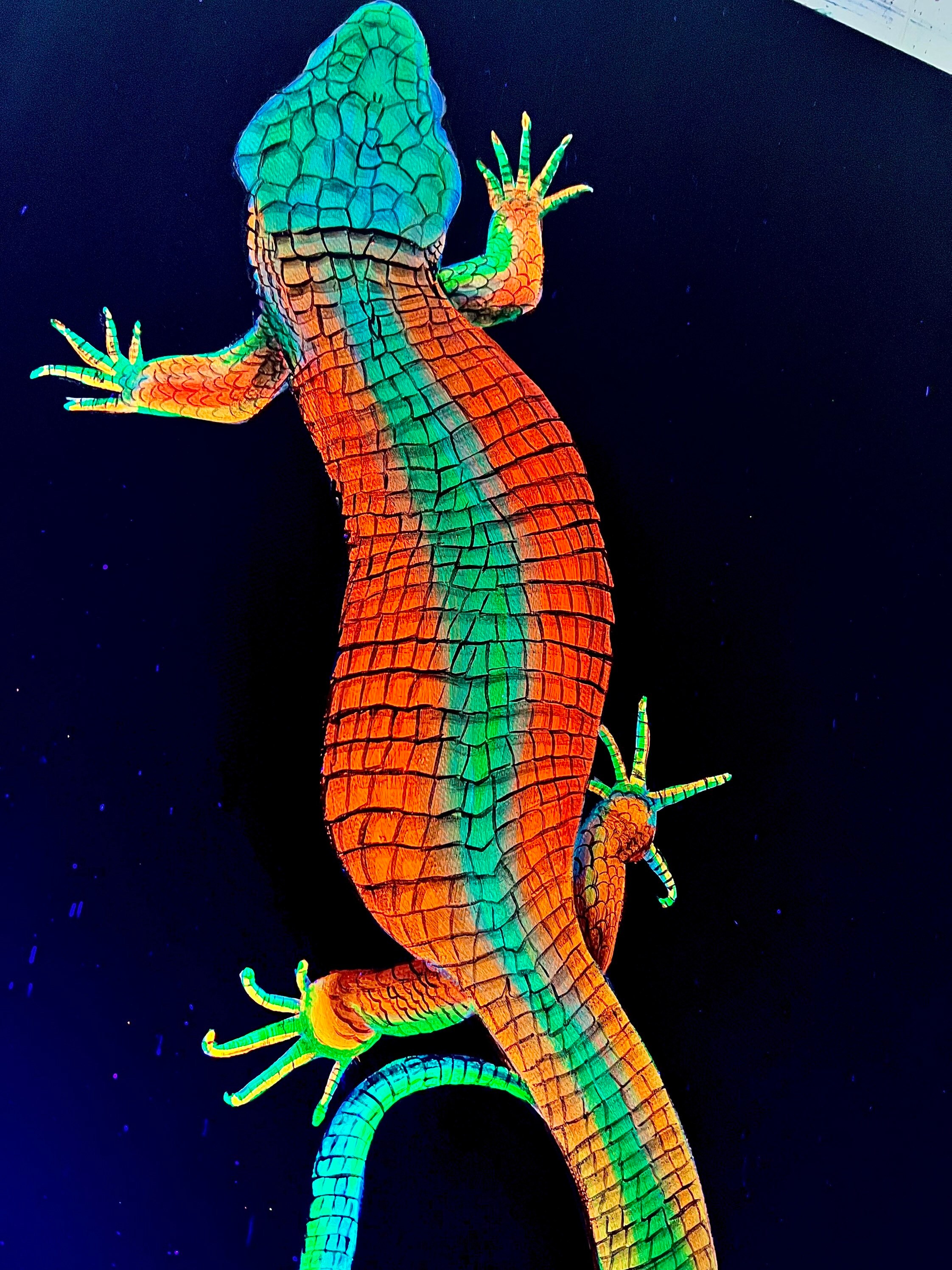 Lizard Black Light Original Painting - Etsy