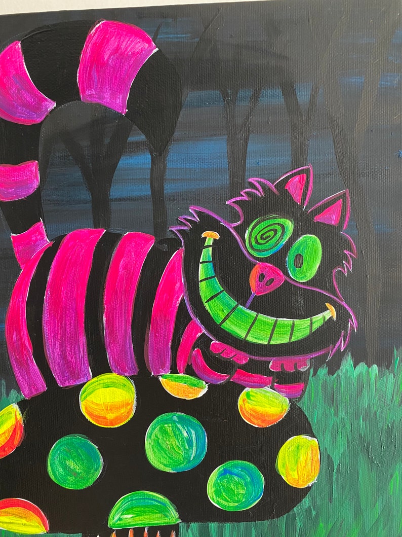 Cheshire Cat blacklight painting | Etsy