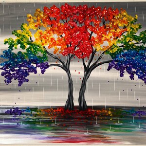 Rainbow Cherry Blossom Tree - Etsy