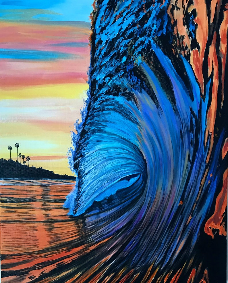 Surf wave painting image 1